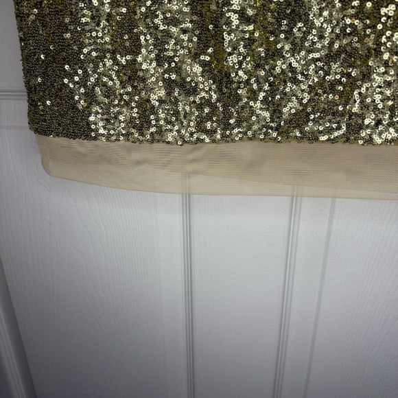 Bisou Bisou Sparkling Sequin Gold Mini Dress Size 8 GUC Homecoming Formal - Picture 3 of 5